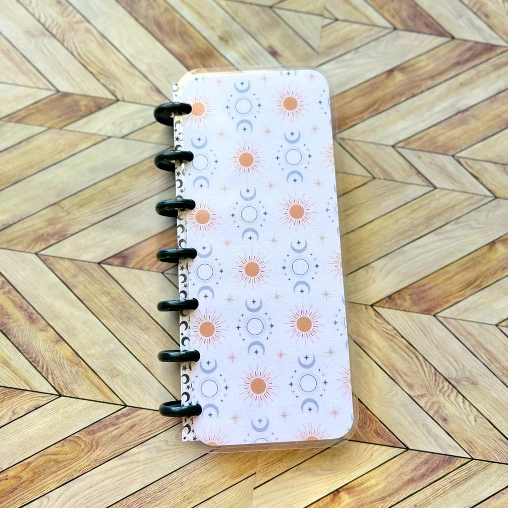 Happy planner Skinny mini undated monthly- weekly layout solar system moon phase